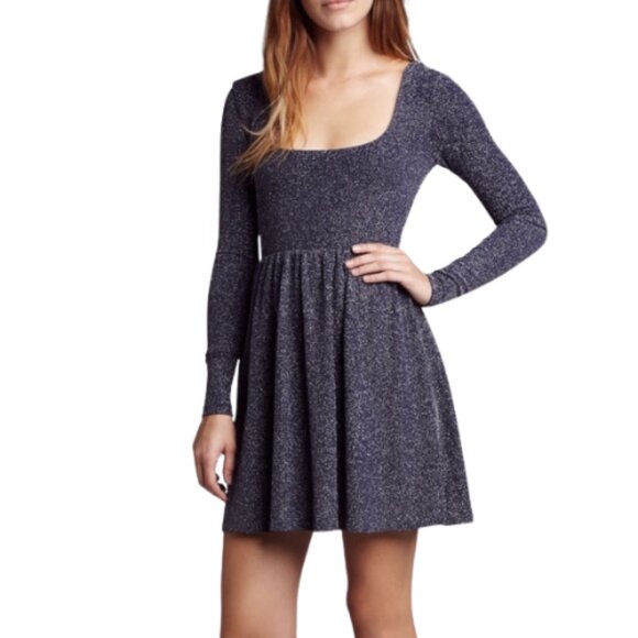 Free People Womens Small Sparkle Long Sleeve Disco Mini Dress CN - Picture 1 of 14